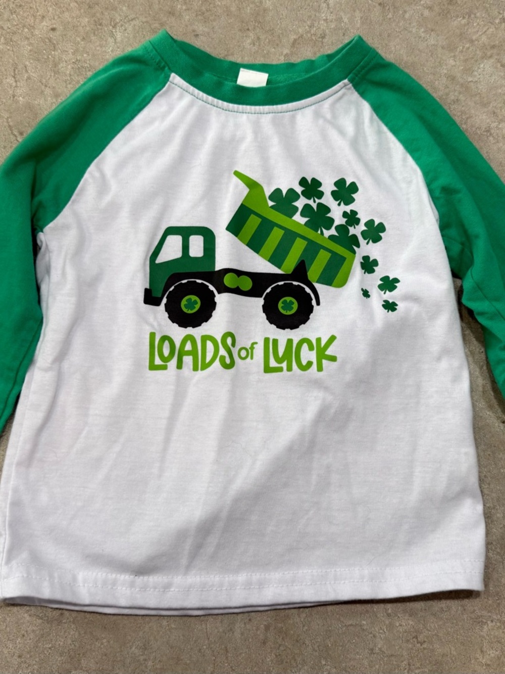 St. Patrick's 'Loads of Luck' Green Raglan Tee